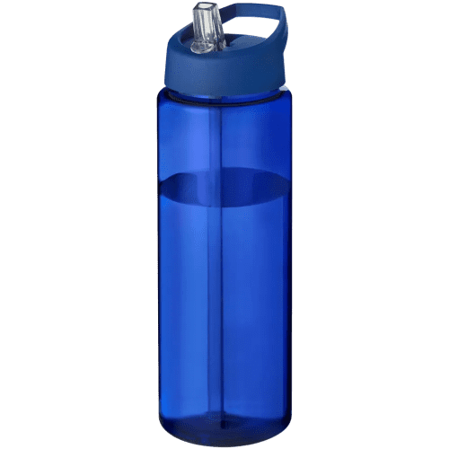 Time to Drink Water Bottle with Straw in Transparent Blue/Blue