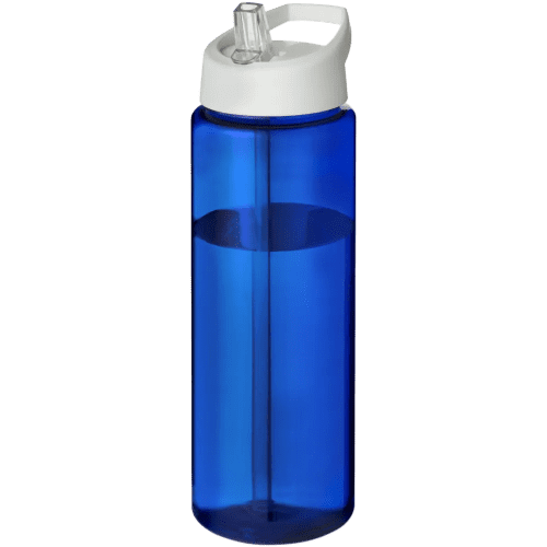 Time to Drink Water Bottle with Straw in Transparent Blue/White