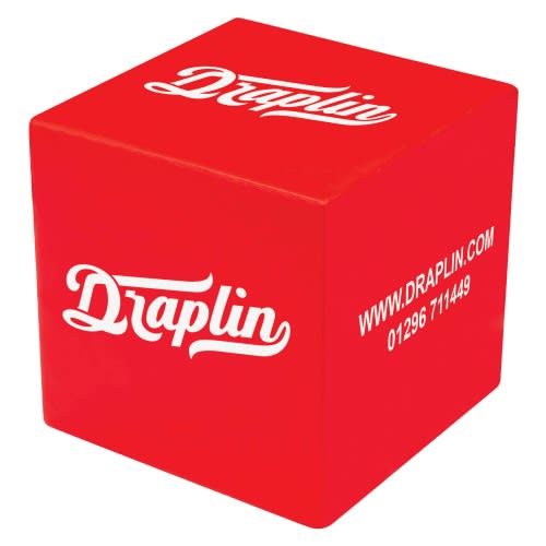 Customisable Small Stress Cubes in Red branded with your logo from Total Merchandise