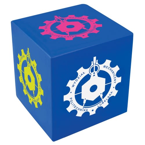 Custom Branded Small Stress Cubes in Blue branded with your logo from Total Merchandise