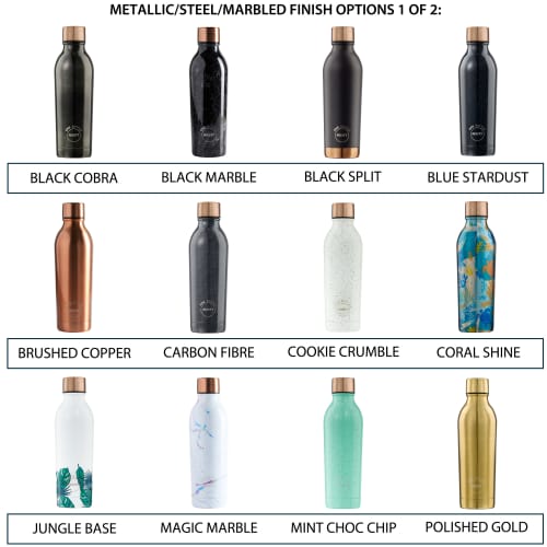 Root7 Branded Metal Bottles In Metallic, Steel & Marble Finishes