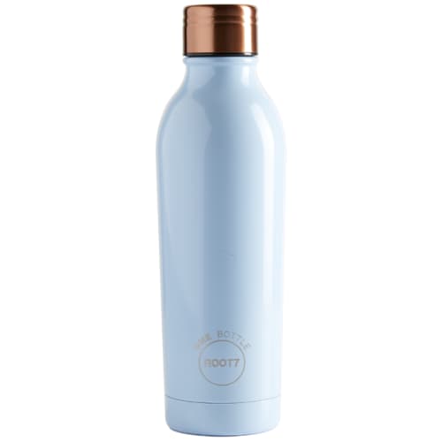 Root7 Branded Metal Bottles In Duck Egg Blue