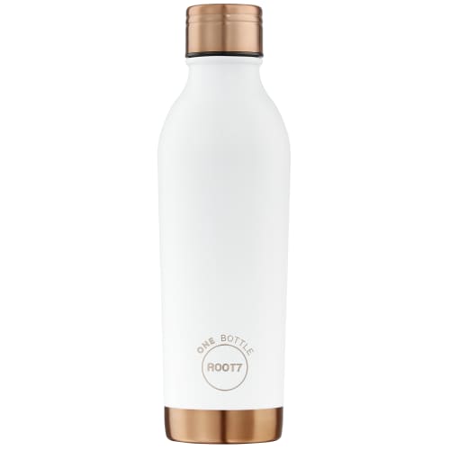 Root7 Branded Metal Bottles In White Split