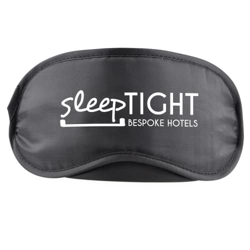 Branded eye mask in black