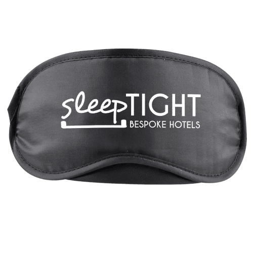 Branded eye mask in black