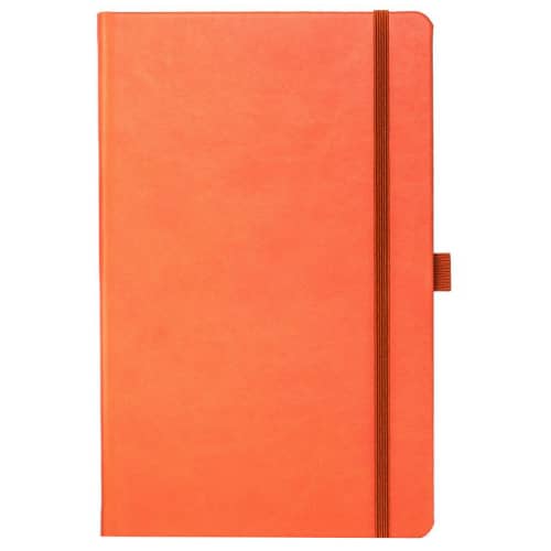 Logo branded Ivory Tucson Medium Ruled Notebooks in Orange from Total Merchandise