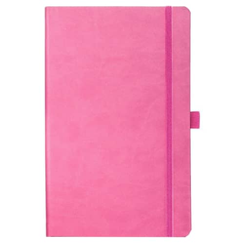 Logo branded Ivory Tucson Medium Ruled Notebooks in Pink from Total Merchandise