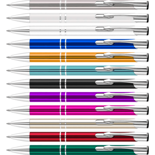 Promotional Electra Classic Metal Ballpens showing its range of colours available