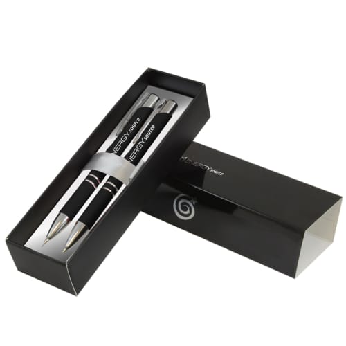 Promotional Pen And Pencil Set In Black