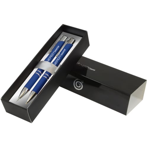 Blue Branded Pen And Pencil Set