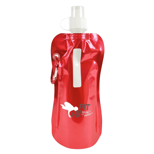 Metallic Red Branded Folding Water Bottle