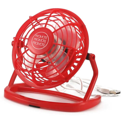 Red Printed Desktop Fan