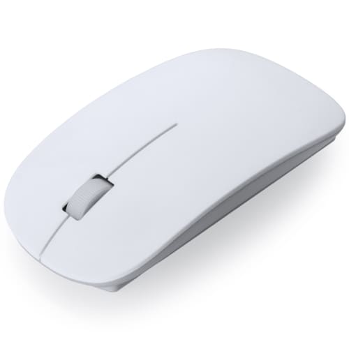 Branded Wireless Mouse In White