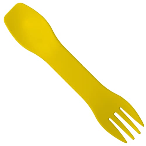 UK Printed Recycled Plastic Spork Knife Combo in Yellow by Total Merchandise