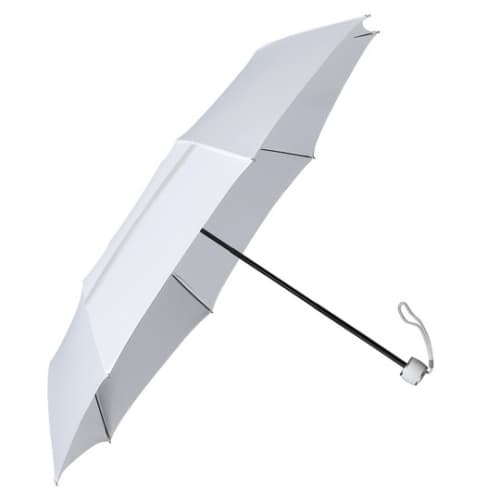 Custom printed Ecovent Mini rPet Telescopic Umbrella in White colour by Total Merchandise