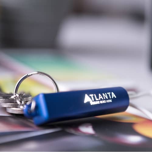 Blue Light Up Promotional USB Adaptor Keyrings