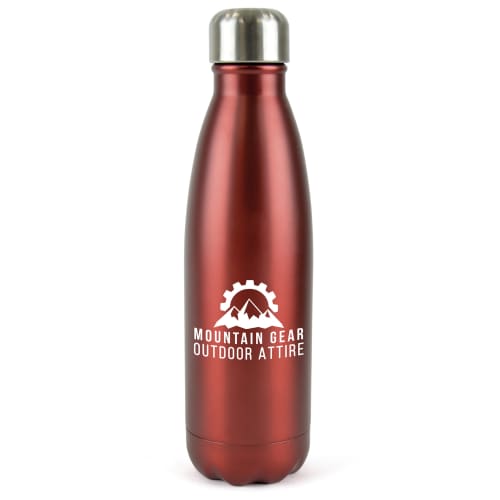 Branded Ashford Double Walled Metal Bottles in Red and Printed with Your Logo by Total Merchandise