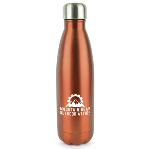 Promotional Ashford Double Walled Metal Bottles in Amber Orange from Total Merchandise