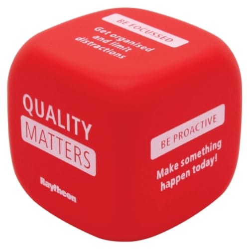 Business  Stress Decision Dice with spot coloured label from Total Merchandise