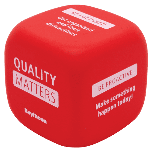 Business Stress Decision Dice with spot coloured label from Total Merchandise
