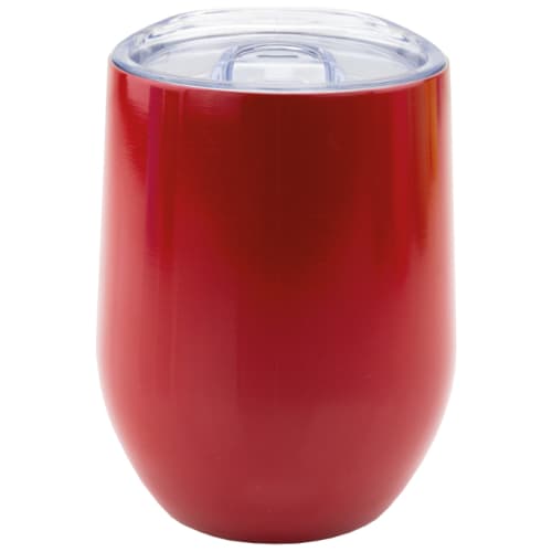 Branded Reusable Stainless Steel Cup in Gloss Red from Total Merchandise