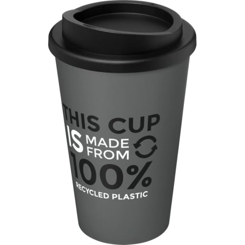 Americano Recycled 350ml Mugs in Grey/Black