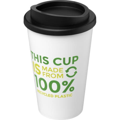 Americano Recycled 350ml Mugs in White/Black