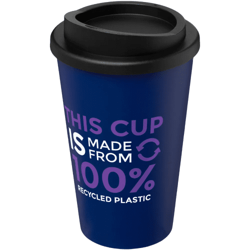 Americano Recycled 350ml Mugs in Blue/Black