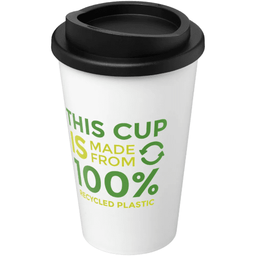 Americano Recycled 350ml Mugs in Grey/Black
