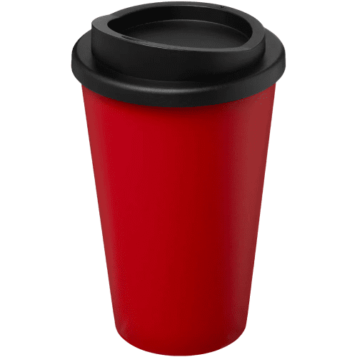 UK Printed Reusable Coffee Cup Made From Recycled Plastic in Black by Total Merchandise