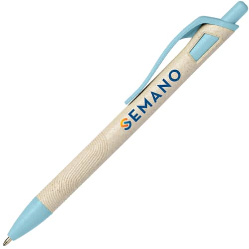 Wheat Promotional Pen in Light Blue