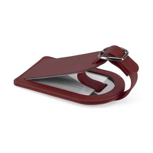 Small Belluno PU Luggage Tag in Burgundy