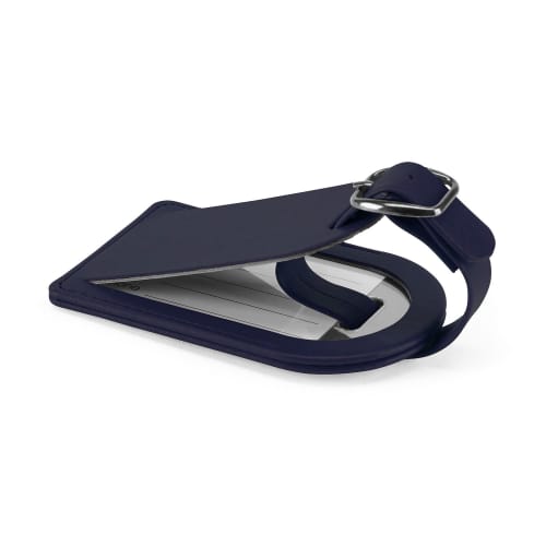 Small Belluno PU Luggage Tag in Navy Blue