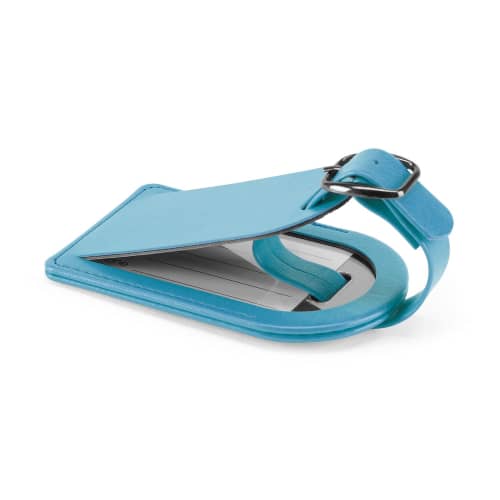 Small Belluno PU Luggage Tag in Sky Blue