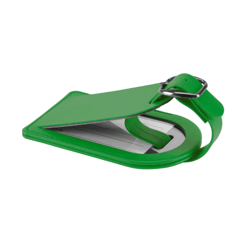 Small Belluno PU Luggage Tag in Apple Green