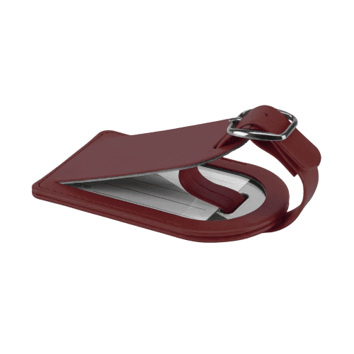 Small Belluno PU Luggage Tag in Burgundy