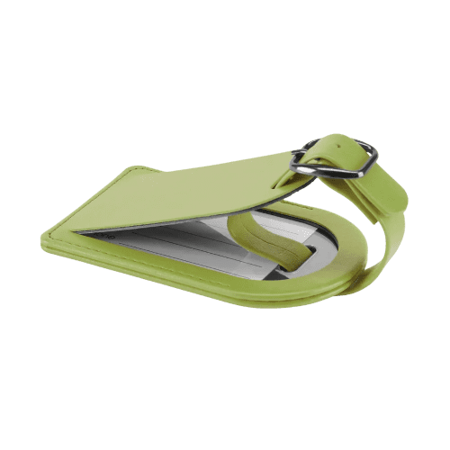 Small Belluno PU Luggage Tag in Lime Green