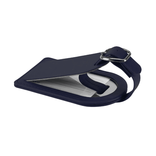 Small Belluno PU Luggage Tag in Navy Blue