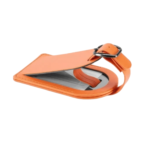 Small Belluno PU Luggage Tag in Orange