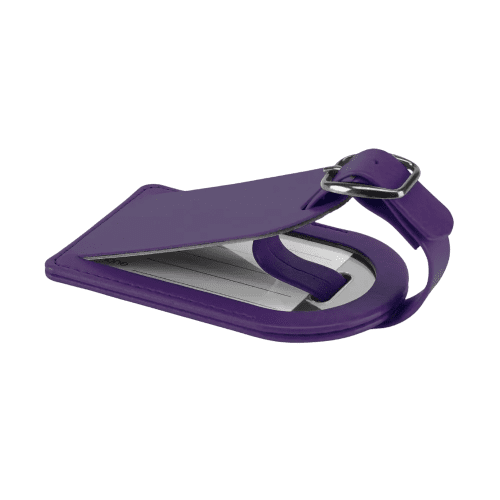Small Belluno PU Luggage Tag in Purple