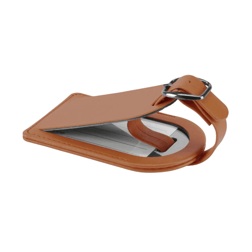 Small Belluno PU Luggage Tag in Tan
