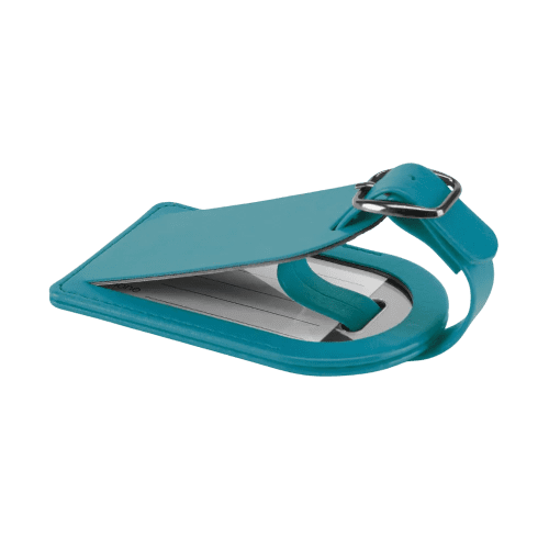 Small Belluno PU Luggage Tag in Turquoise