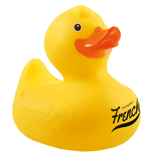 Corporate Squeaky Rubber Duck with spot colour printed logo from Total Merchandise
