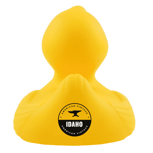 Business Squeaky Rubber Duck with spot colour printed design from Total Merchandise