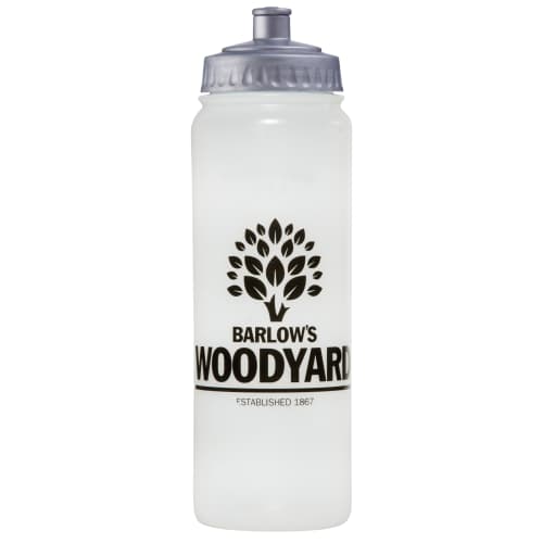 750ml Biodegradable Sports Bottles in Translucent/Silver