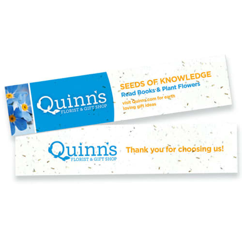 White Eco Seed Branded Bookmarks Printed with Your Logo from Total Merchandise