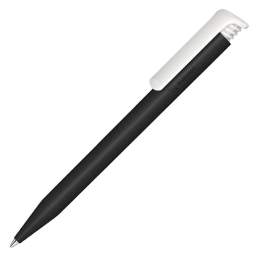 Promotional Super Hit Bio Ballpen in Black with branded design by Total Merchandise