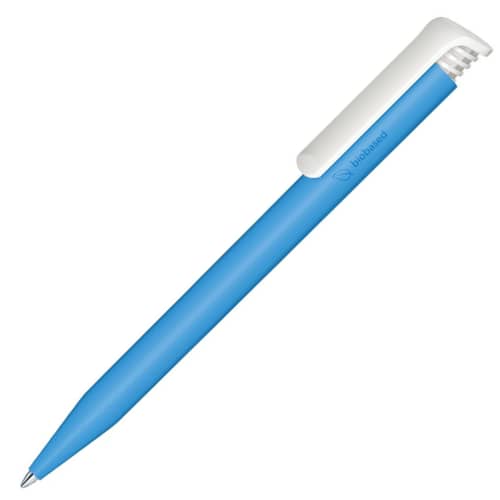 Custom branded Super Hit Bio Ballpen in Light Blue 279 with logo print by Total Merchandise