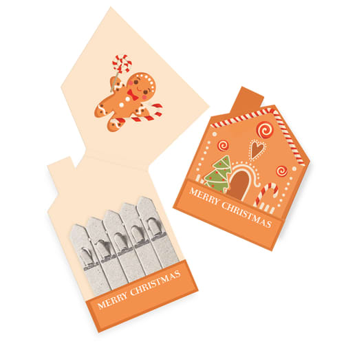 Custom Branded House Seed Sticks with Christmas Gingerbread Design from Total Merchandise