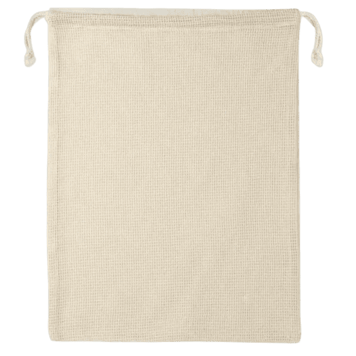 Mesh side of reusable fruit and veg bag